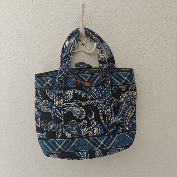 Vera Bradley Mini Purse Blue Navy Winsor Print - Picture 1 of 3